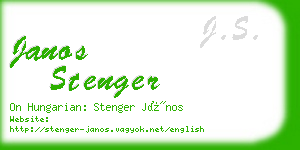 janos stenger business card
